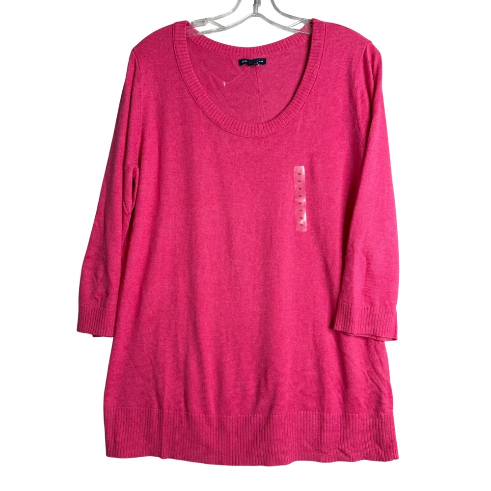 New Gap Factory Sweater Womens XXL‎ Pink Cotton Blend Knit Preppy Round Neck
